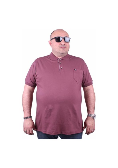 Starbattal Büyük Beden Likralı Klasik Cepli Polo Tişört 11501 Eflatun Eflatun Çok Renkli