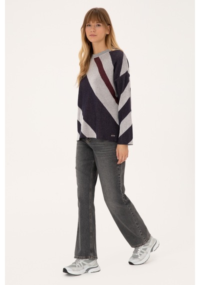 U.S. Polo Assn. Kadın Krem Bisiklet Yaka Kazak 50309642-VR256