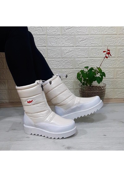 Lee Cooper 31190 Beyaz Kaymaz İçi Kürklü Önden Fermuarlı Kar Botu 001