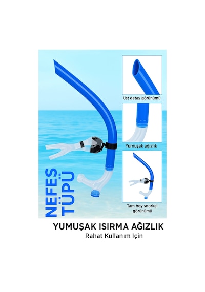 Dailytech Yetişkin Yüzme Antrenman Şnorkeli Siyah Çok Renkli
