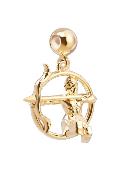 Chocli 18 Ayar Altın Kaplama Charm - Yay Burcu Altın - Beyaz