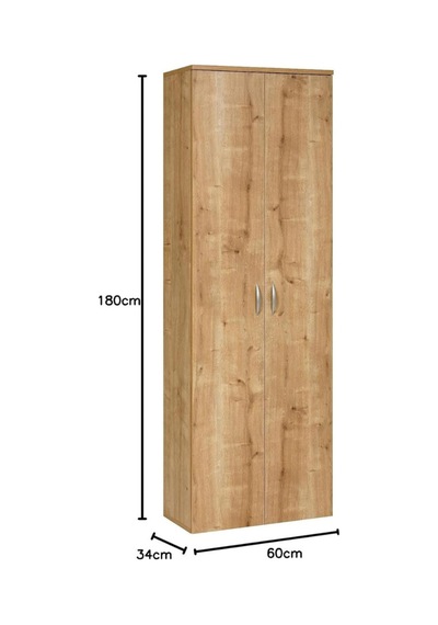 Ahşap Gardırop, Elbise Dolabı, Çok Amaçlı Dolap, Dolap & Temizlik Dolabı, 60x34x180cm Safir Meşe Ahşap Gardırop, Elbise Dolabı, Çok Amaçlı Dolap, Dolap & Temizlik Dolabı, 60x34x180cm Safir Meşe