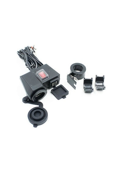 Motosiklet Çakmaklık Yuvası + Usb Şarj Yuvası Suya Dayanıklı Üniversal Mod Motor Usb Çakmaklık
