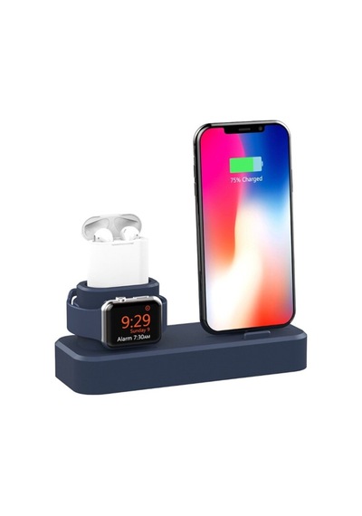 3In1 Apple Uyumlu iPhone+Iwatch+Ipods Silikon Şarj Standı Telefon Tutucu (502868842)