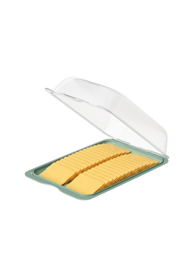 Gıda Saklama Kabı &şeffaf Kapaklı Derin Şarküteri Saklama Kabı, Buzdolabı Kahvaltılık Peynir Salam Kabı, 63 X 250 X 170 Mm Bpa Free Yeşil - 934760994 Yeşil