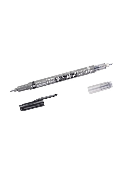 Tombow Fudenosuke Brush Pen Fırça Uçlu Kalem Çift Taraflı Siyah-G
