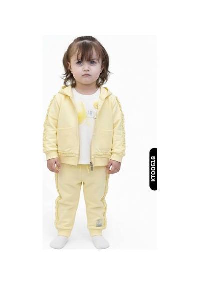 Xo Kids Kız Çocuk 3lü Kombin Takım 1-4 Yaş Set0524 Sarı