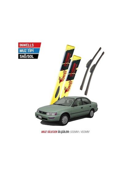 Toyota Corolla Uyumlu İnwells Muz Silecek Takımı 1992-2001