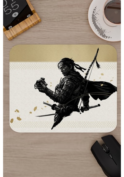Ghost Of Tsushima Kaymaz Dikişli Kauçuk Oyuncu Mousepad V1 - 22x18 Gaming Mouse Pad Fare Altlığı