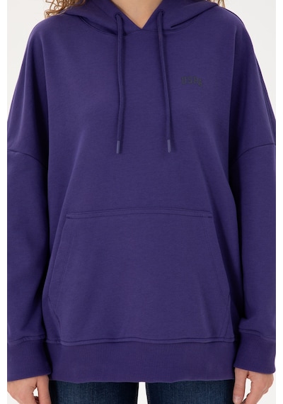 U.S. Polo Assn. Kadın Mor Kapüşonlu Basic Sweatshirt 50297324-VR038