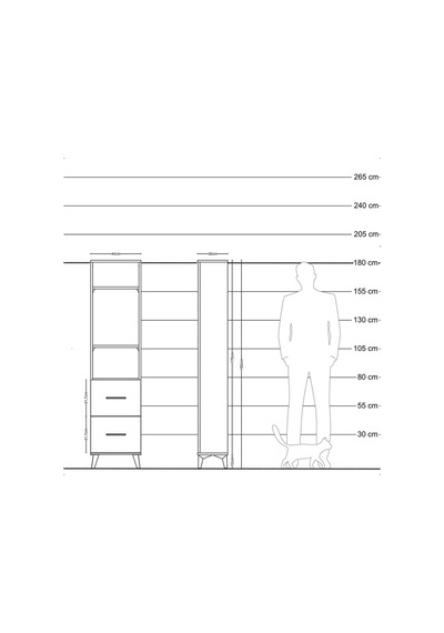 Arges Dolap 3 Raflı 2 Çekmeceli 44x30x182 Antrasit-çam Antrasit Arges Dolap 3 Raflı 2 Çekmeceli 44x30x182 Antrasit-çam Antrasit