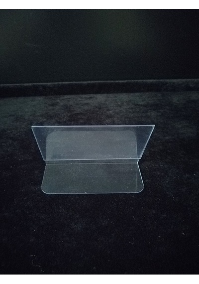 10 Adet Pvc Şeffaf Etiketlik 6x9 Cm Ayaklı Açılı Pvc Etiketlik, E