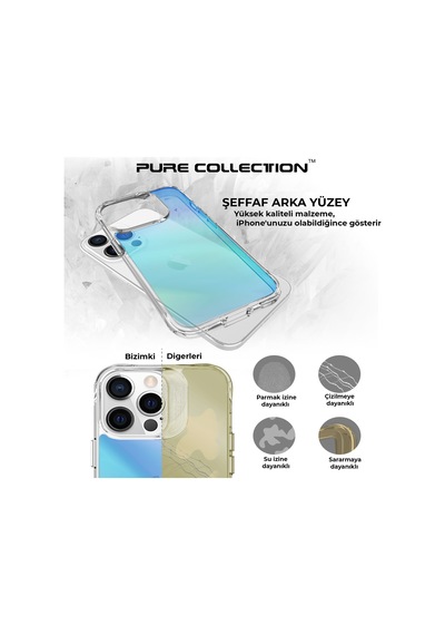 Bix Apple Uyumlu iPhone 13 Pro Max Pure Rainbow Renk Geçişli Şeffaf Kılıf Çizilmeye Dayanıklı Darbe Emici Parmak İzi Önleyici Mavi Bix Apple Uyumlu iPhone 13 Pro Max Pure Rainbow Renk Geçişli Şeffaf Kılıf Çizilmeye Dayanıklı Darbe Emici Parmak İzi Önleyici Mavi
