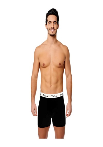 Erkek Siyah Elastan Spor Boxer Siyah