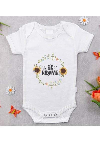 Bk Kids Be Brave Tasarımlı Bebek Body Zıbın - Model 2 9-12 Ay sarı