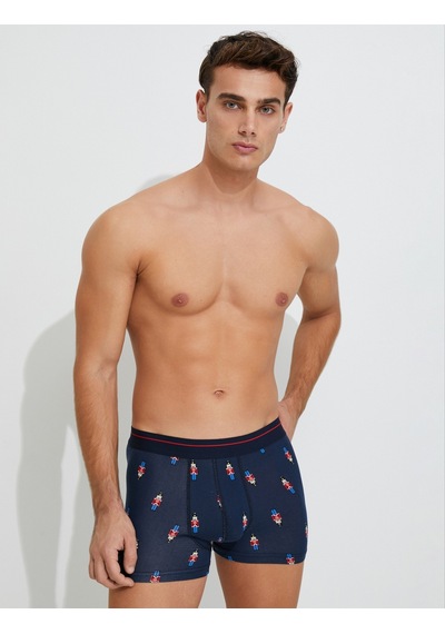 Koton 2'Li Boxer Seti Yılbaşı Temalı Çok Renkli Siyah 4Wlm90064Mk 4Wlm90064Mk999 Siyah