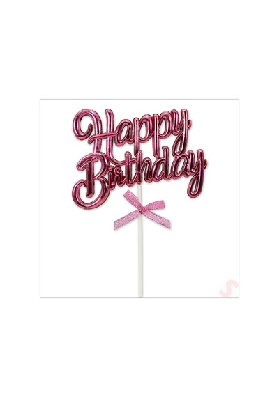 Happy Birthday Pasta Süsü, 23cm X 12,5cm - Pembe