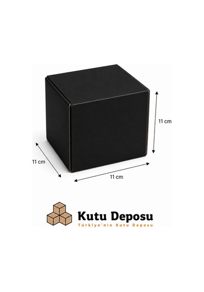 11x11x11 Cm Ofset Kupa Bardak Kutusu - Siyah 50 Adet 1 Adet