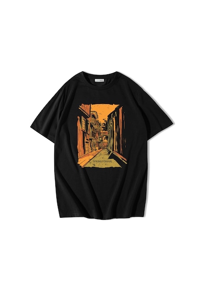 Brz Collection Unisex Oversize New Orleans T-shirt-siyah Siyah