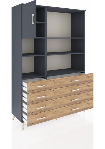 Hyperion Dolap 7 Raflı 8 Çekmeceli Tek Kapaklı 132x44x195 Antrasit-antrasit/çam Antrasıt/atlas Çam - Antrasıt Hyperion Dolap 7 Raflı 8 Çekmeceli Tek Kapaklı 132x44x195 Antrasit-antrasit/çam Antrasıt/atlas Çam - Antrasıt