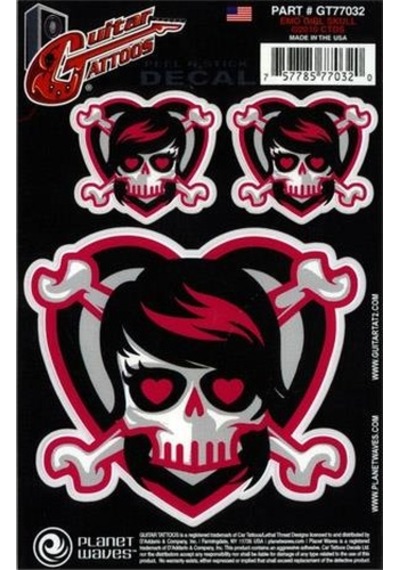 D'addario Planet Waves Gt77032 Gitar Tattoo Sticker - Emo Girl Sk