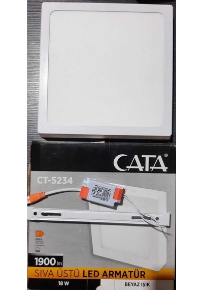 Ct-5234 18w Sıva Üstü Led Armatür Beyaz Kasa Beyaz Işık Çok Renkli