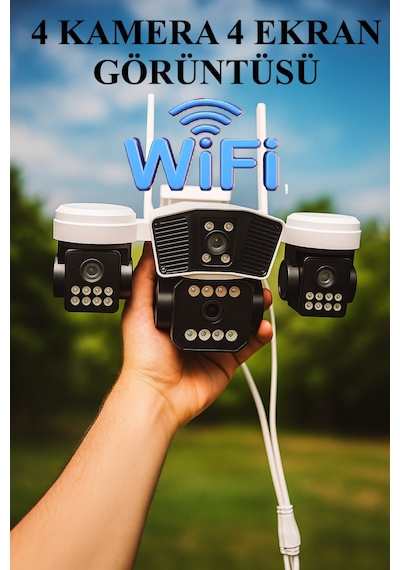Okam 4 Kameralı 12mp Wifi Güvenlik Kamerası Çift Yönlü Ses, Kişi Algılama, Yağmur & Kara Dayanıklı