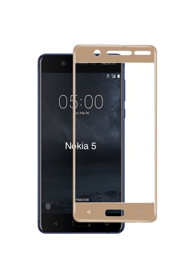 Bufalo Nokia 5 Kavisli 3D Cam Ekran Koruyucu Gold