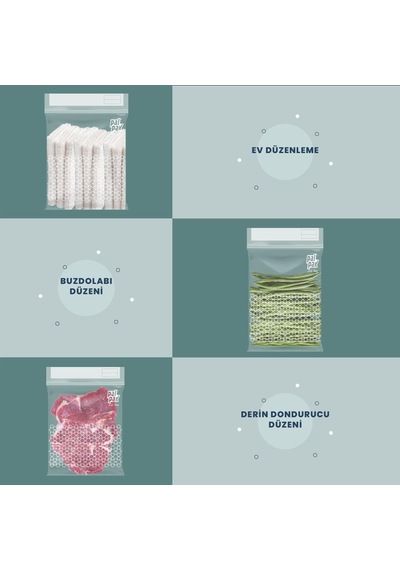 Zip Bag Kilitli Ve Çok Amaçlı Buzdolabı Poşeti 20 Adet 18x22 Cm