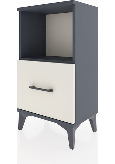 Arges Komodin Tek Raflı Tek Çekmeceli 44x30x80 Antrasit-aytaşı Antrasit