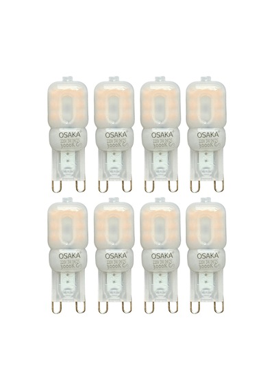 8 Adet Osaka 3w Sarı Işık 3000k Buzlu Dim Edilebilir G9 Duylu Led Kapsül Ampul