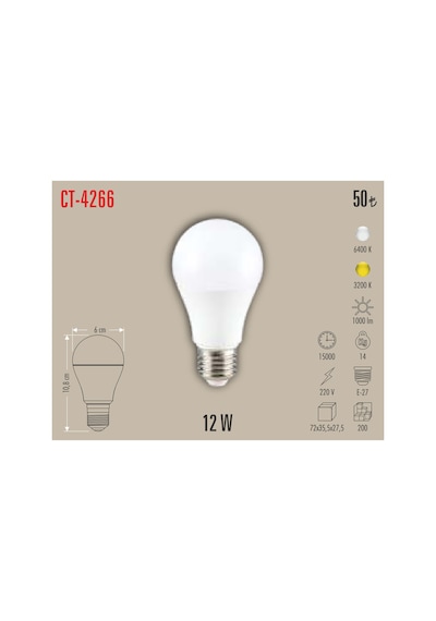 Ct-4266 12w Led Ampül Günışığı 5 Adet