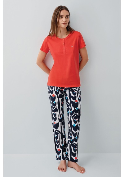 Pierre Cardin Kadın Kırmızı Pijama Takım Pc9162-s-v1 Kırmızı