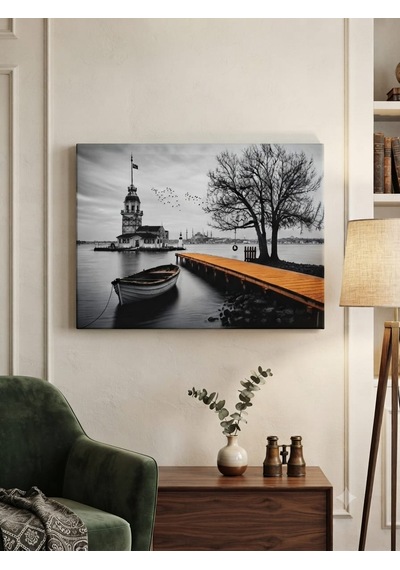 Tablo 60x90 Cm Büyük Boy Kafe Ve Salon Hediyelik Siyah