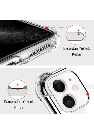 Apple Uyumlu iPhone 6 Plus Köşe Korumalı Antişok Kapak Çiçek Tasarımlı Şeffaf Kılıf