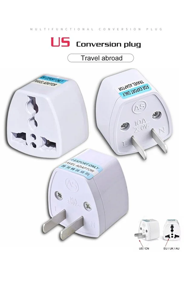 İngiltere Abd 2 Pinli Fiş Adaptörü Amerikan Avrupa Seyahat Güç Adaptörü Dönüştürücü Elektrik Prizi
