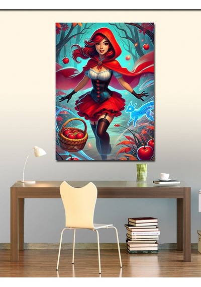 Kanvas Tablo Kırmızı Başlıklı Kız 50cmx70cm