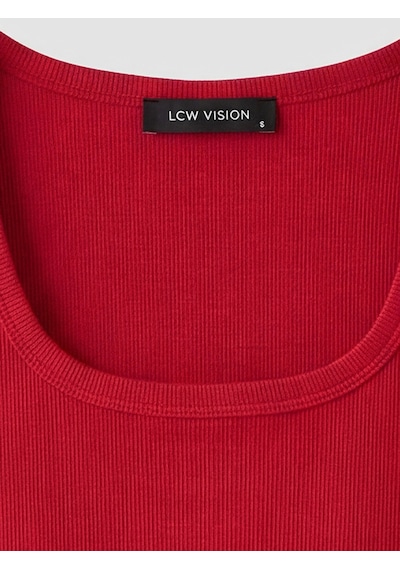 Lcw Vision Kırmızı Kare Yaka Kadın Atlet