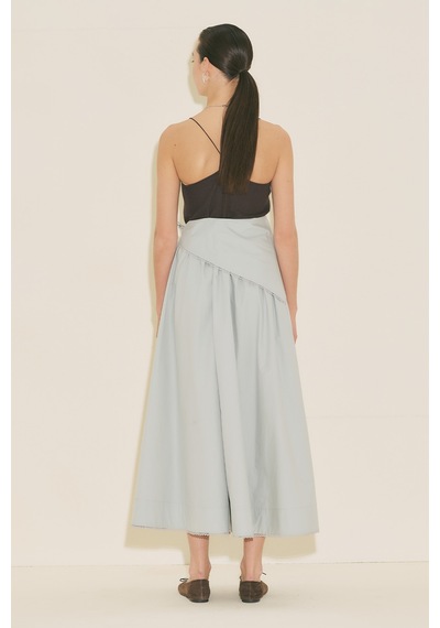 Manuka Önü Düğmeli Poplin Etek Mavi Ss26etk00001-22 Mavi