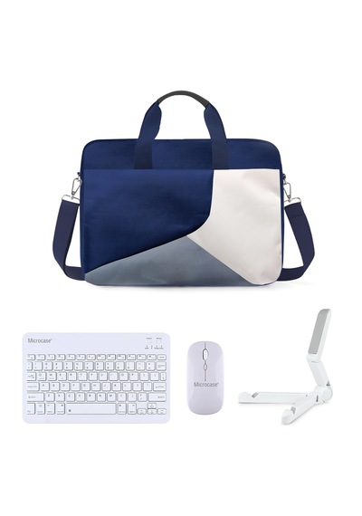 Microcase Honor Pad X8b 11 İnch İle Uyumlu Macbook Çantası+türkçe Bluetooth Klavye+mouse+tablet Standı Beyaz Al5164
