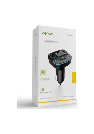 F9 Araç Fm Transmitter 5.3 Bluetooth Araç Kiti Usb Type-c Hızlı Şarj Kart Çakmaklık Girişli