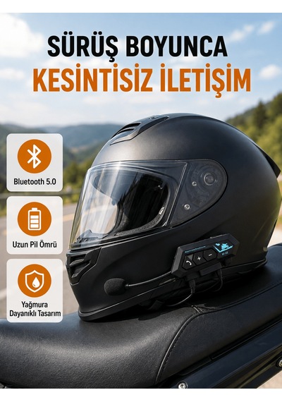 Motosiklet Kask Kulaklığı Bluetooth 5.0 Gürültü Önleme Ve Hızlı Bağlantı Yeni Nesil Aklby-bsva58