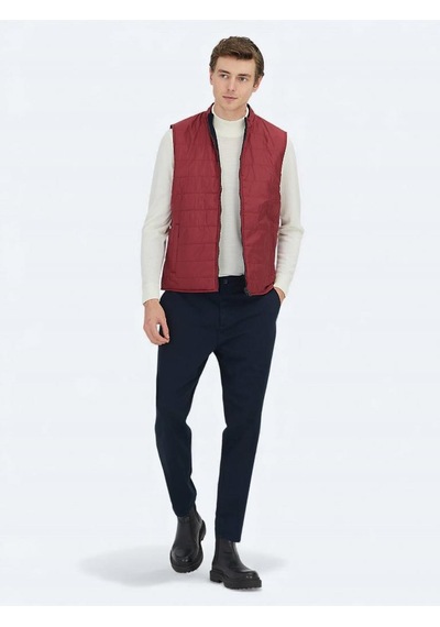 Kip Mak-5 Kırmızı Regular Fit Dik Yaka Casual Örme Çift Taraflı Spor Yelek
