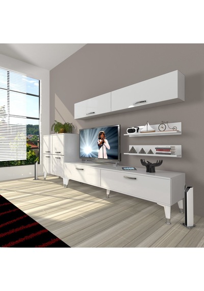 Decoraktiv Eko 6y Slm Std Silver Tv Ünitesi Tv Sehpası Beyaz