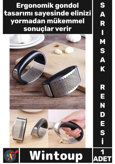 Rende Paslanmaz Çelik Gondol Tasarım Pratik Ezici Mutfak Garlic Press Yeni Nesil Sarımsak Rendesi Çok Renkli