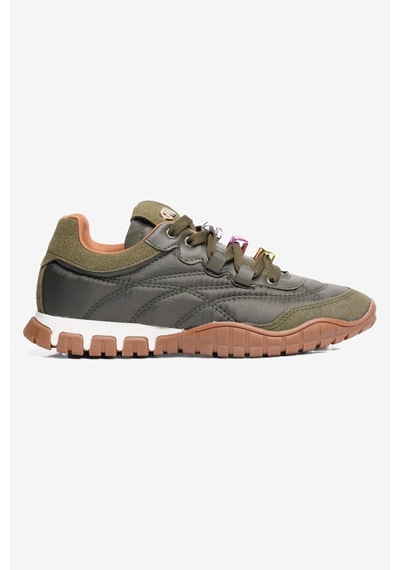 Mubiano Kadın Paraşüt Sneaker Süet Detaylı Aksesuarlı Günlük Spor Ayakkabı Nomi Haki