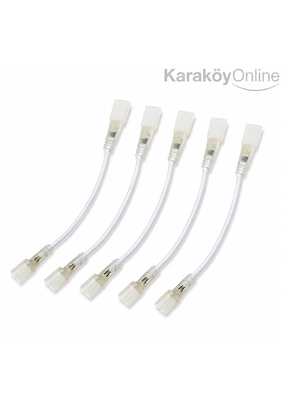Kablolu Çift Taraflı Neon Led Birleştirme Aparatı 5 Adet Gri
