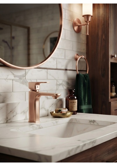 Lüx Kare Rose Gold Lavabo Bataryası