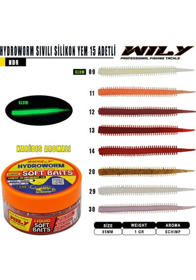 Wily Hydroworm Sıvılı Silikon 85mm 15 Adetli