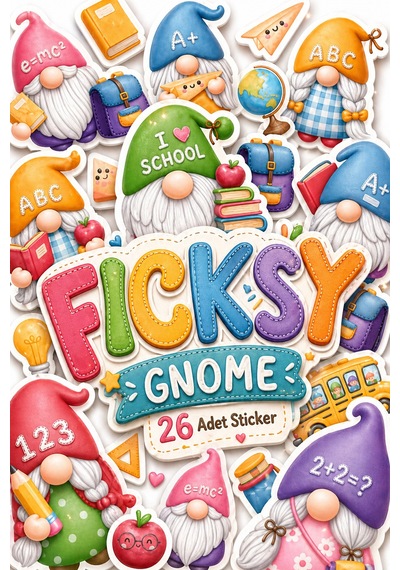 Sevimli Öğrenci Cücesi Sticker Seti - 26 Adet Etiket Çıkartma Diğer